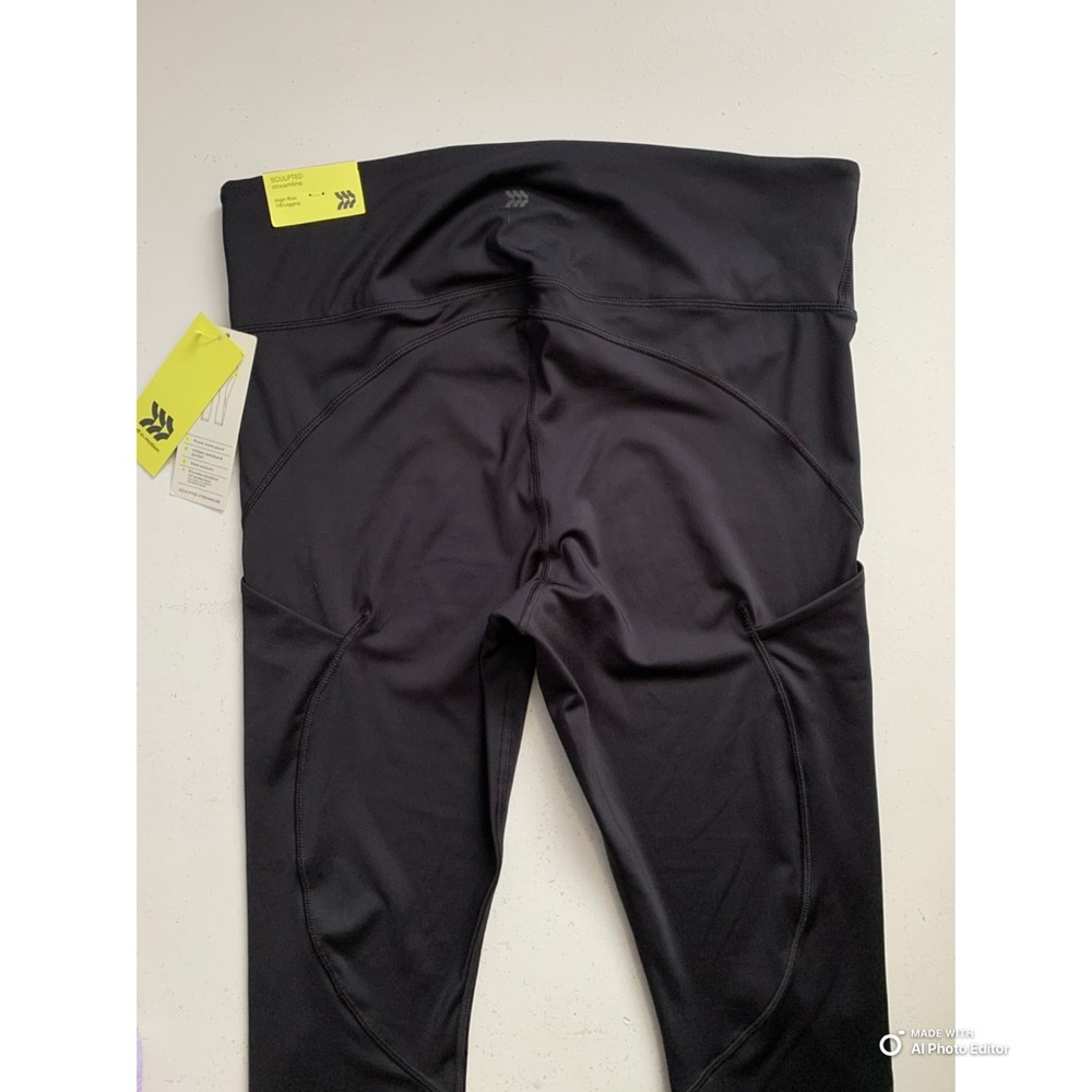All In Motion XXL Black Sculpted Streamline Leggings Mesh Panel 7/8 Length NWT - Picture 7 of 17